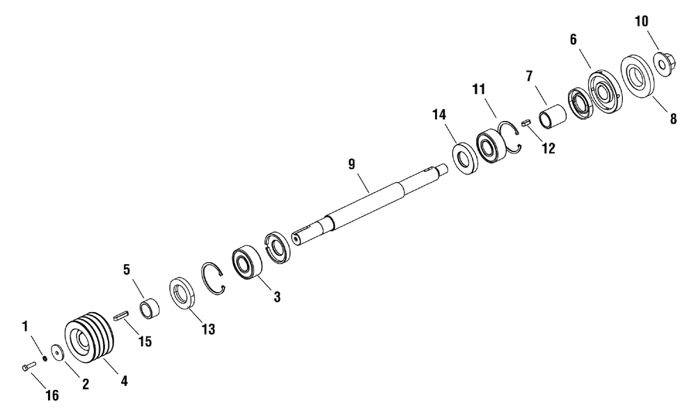 Blade Shaft Group (80003304) Diagram and Parts List for 866057-EX20-S  Briggs and Stratton Saw